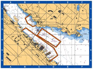 Three Controlled Access Zones at the mid-point of Halifax Harbour.